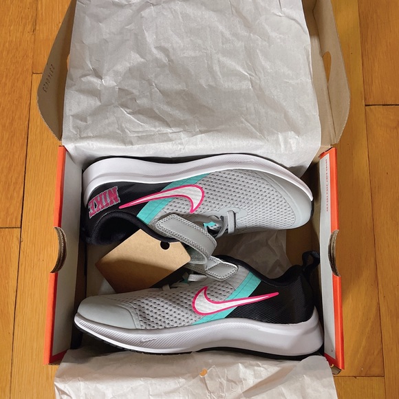 Nike Star Runner 3 SE (PSV) Kids Shoes Grey Pink Teal DD1150-001 size 2.5Y - Picture 5 of 6